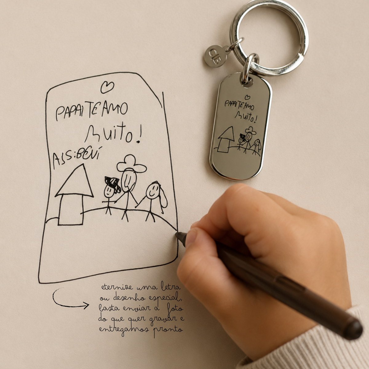 Chaveiro guarde o tempo personalizável
