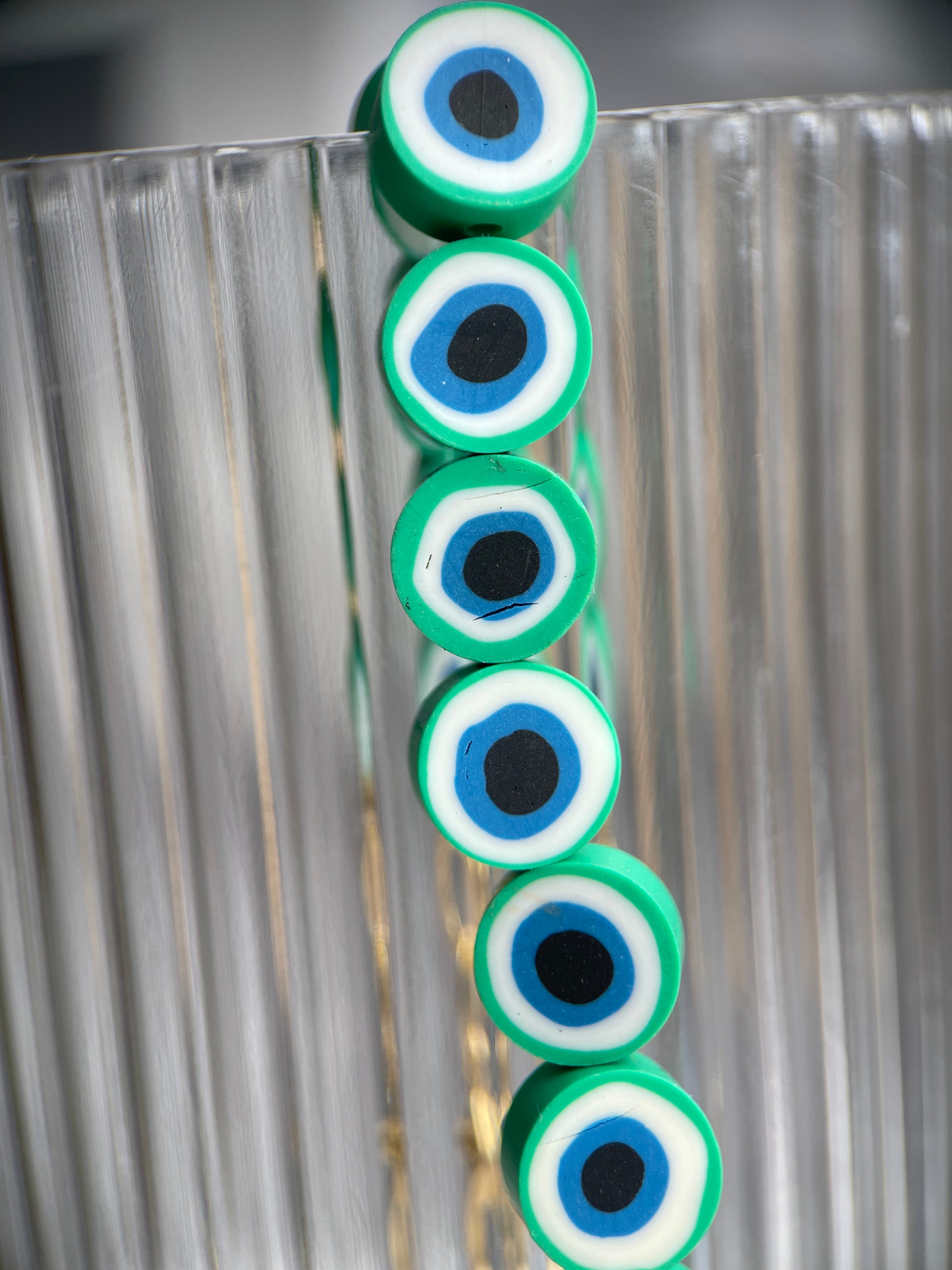 Pulseira olho fimo verde