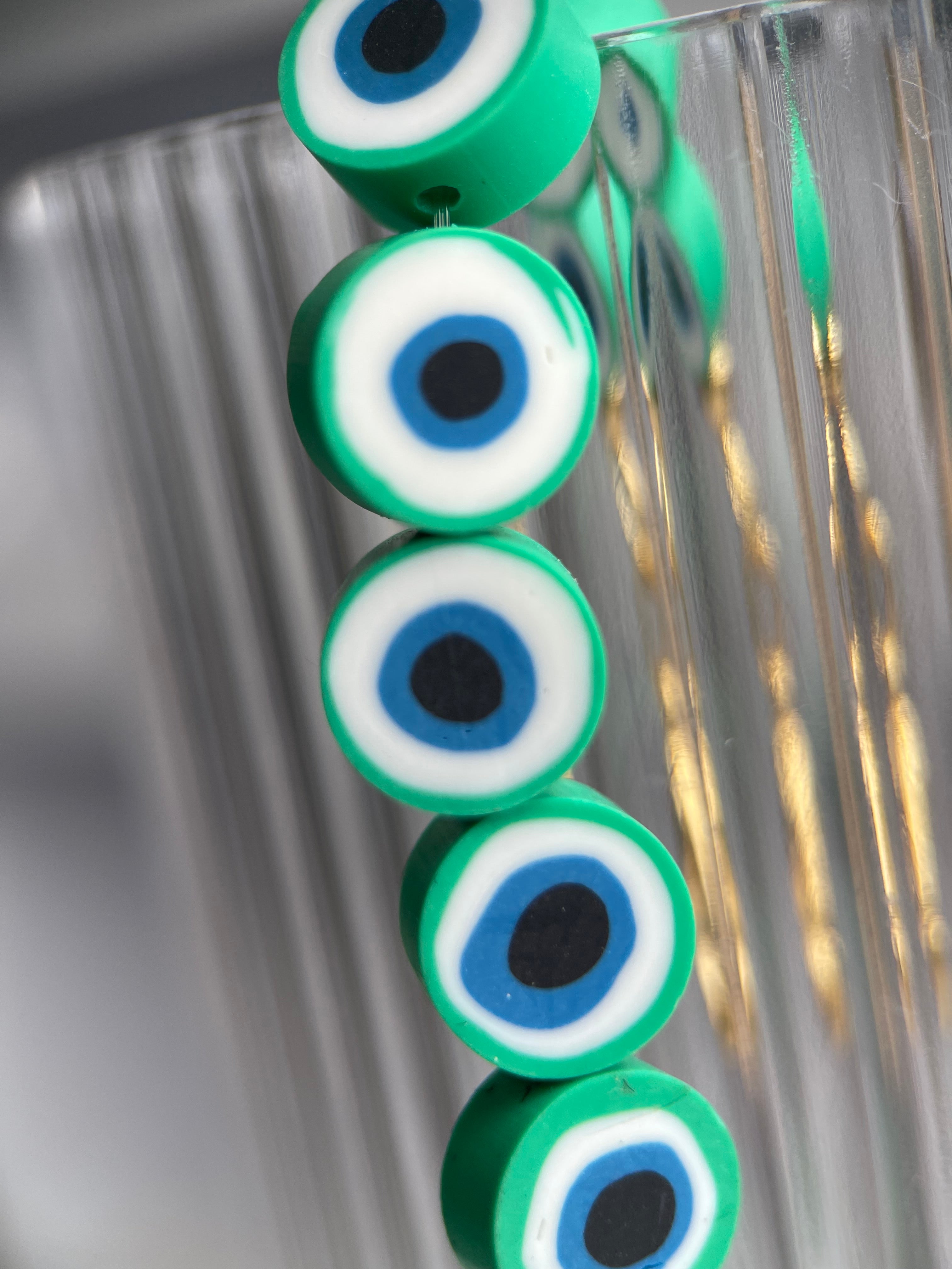 Pulseira olho fimo verde