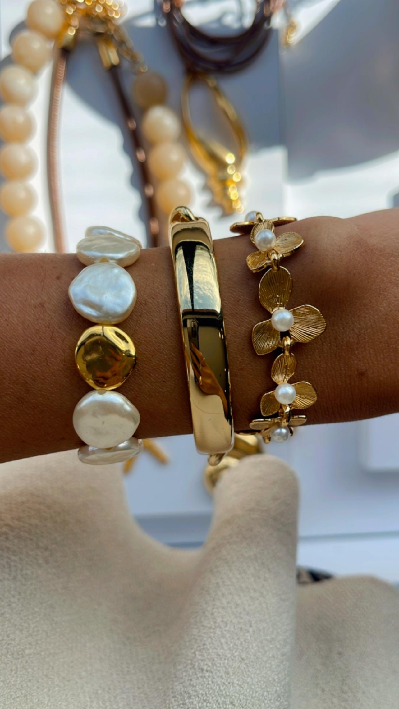 Pulseira pastilha pérola new