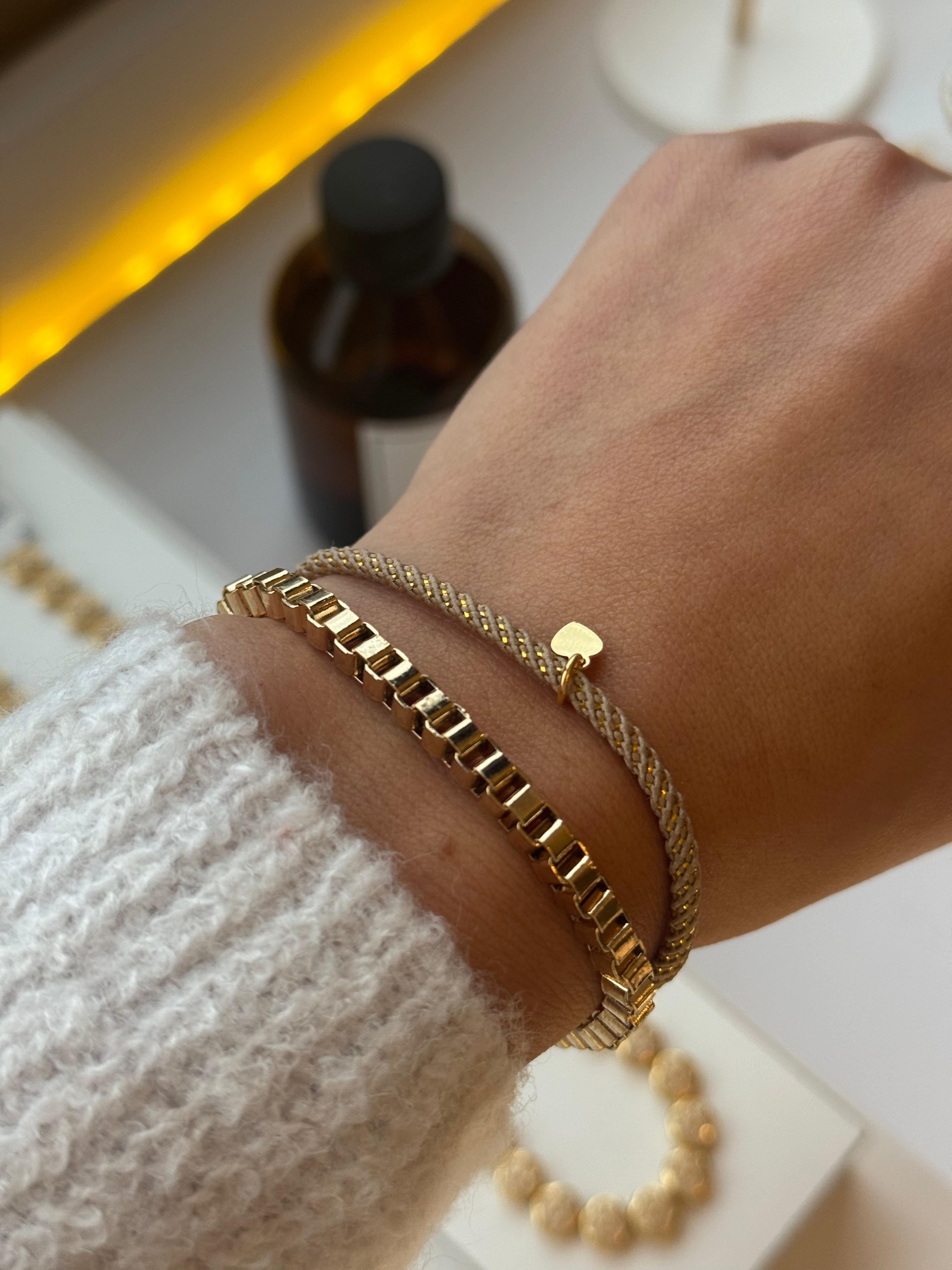 Pulseira elo quadrado