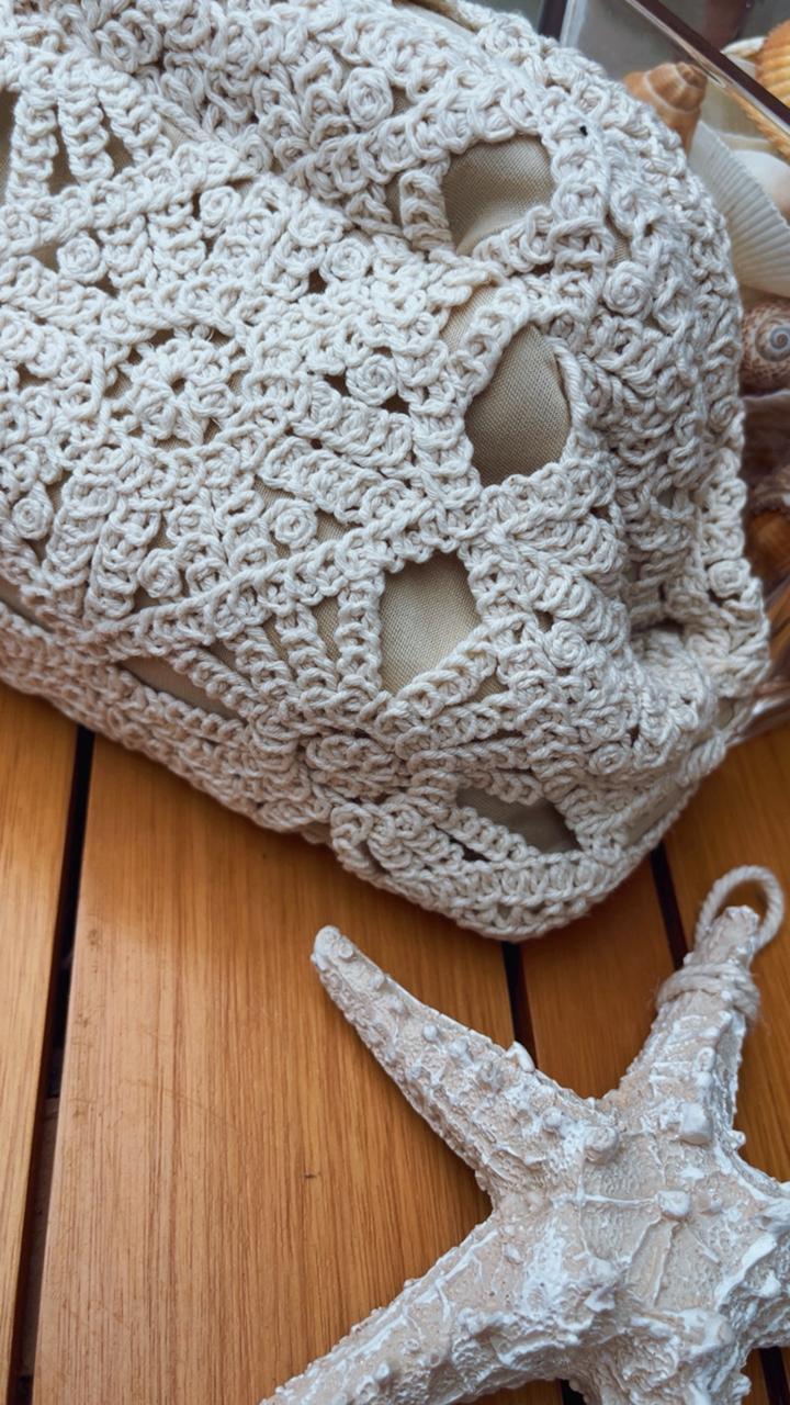 Clutch crochê off white