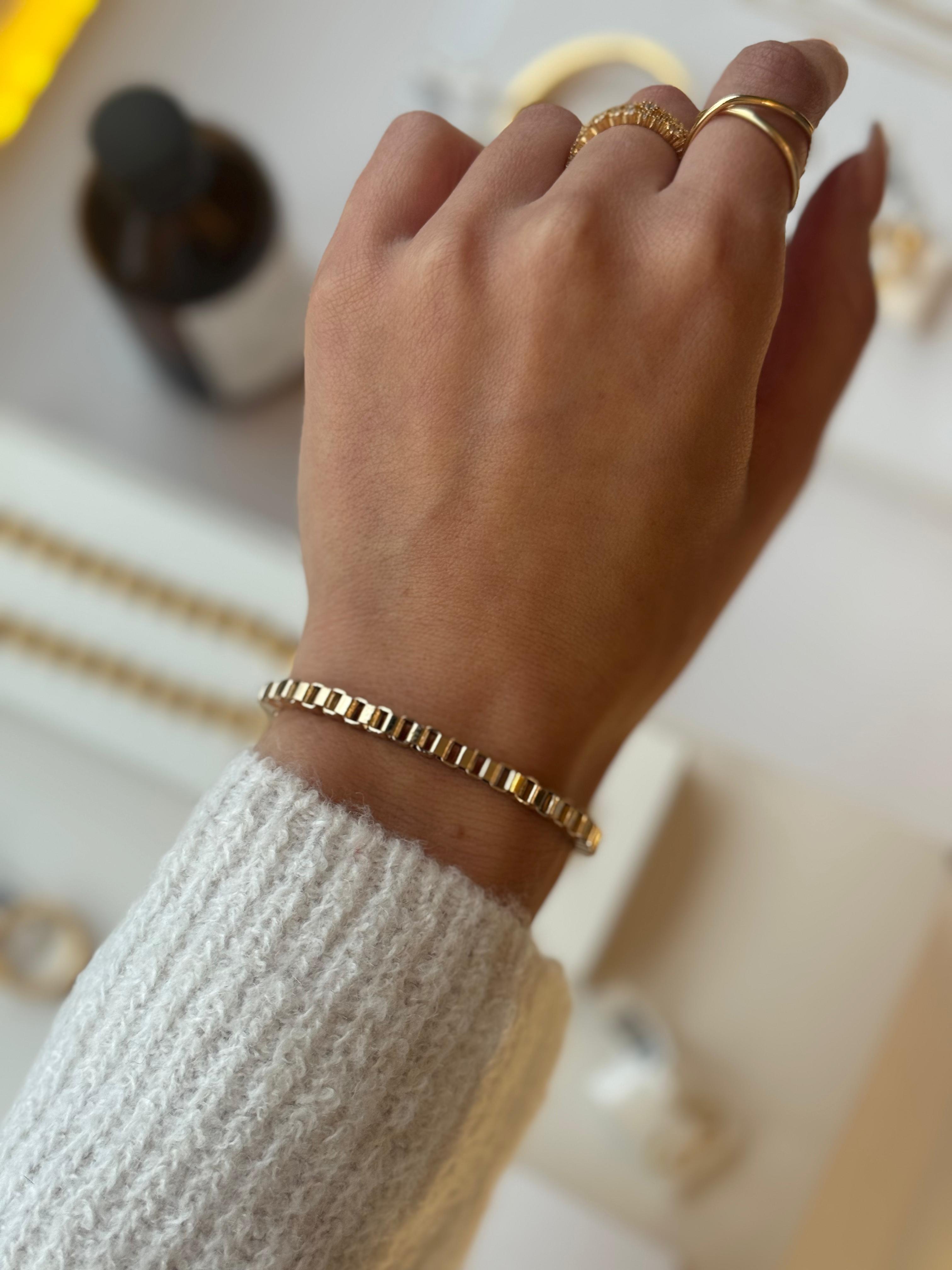 Pulseira elo quadrado