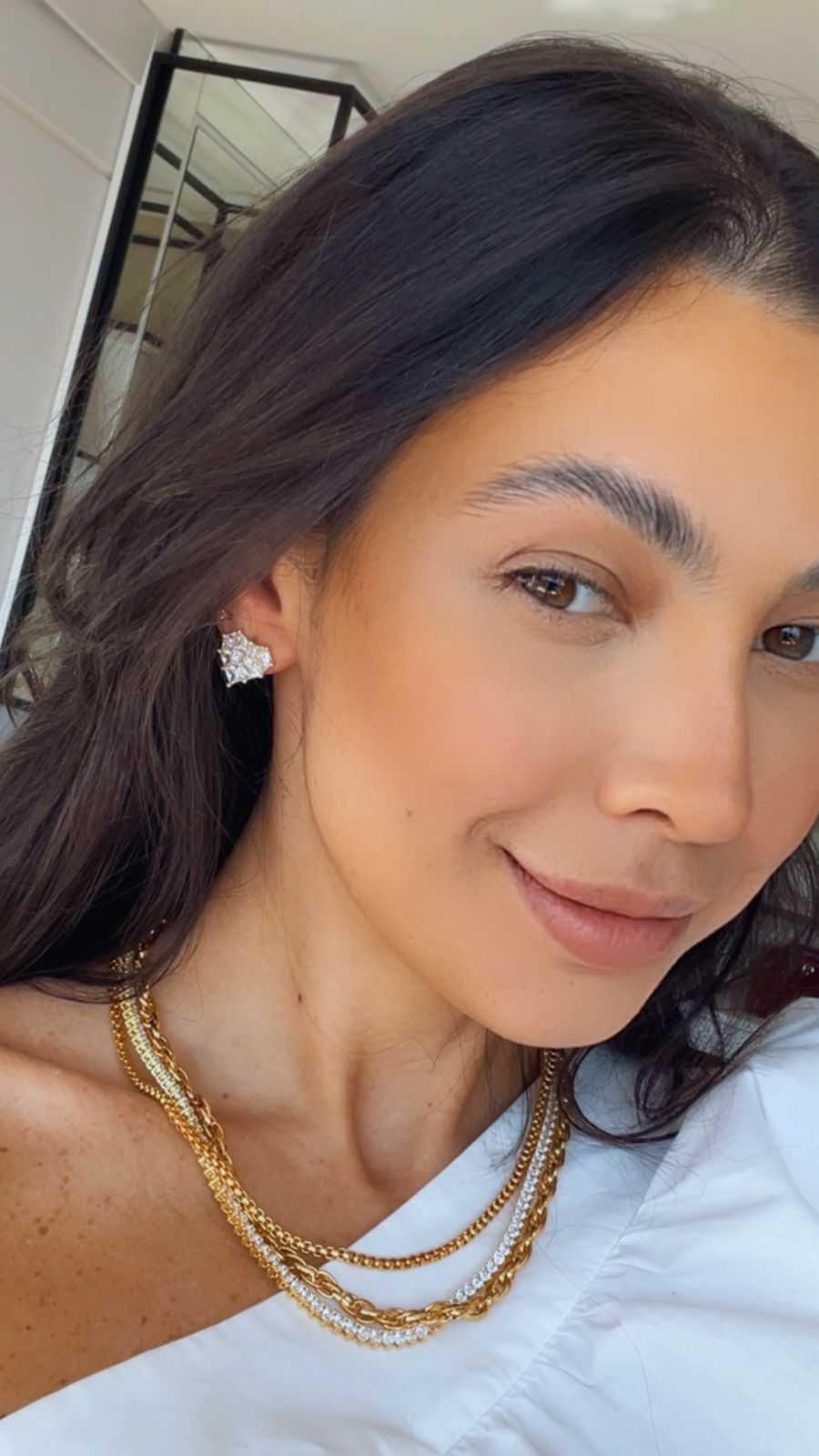 Brinco coração vitral