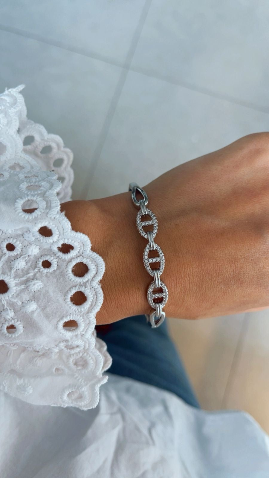 Pulseira bracelete Augusta ródio