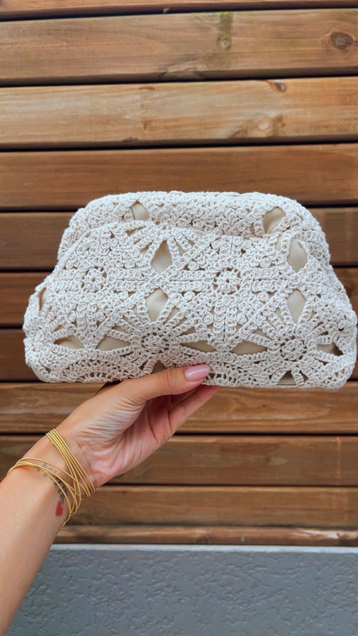 Clutch crochê off white