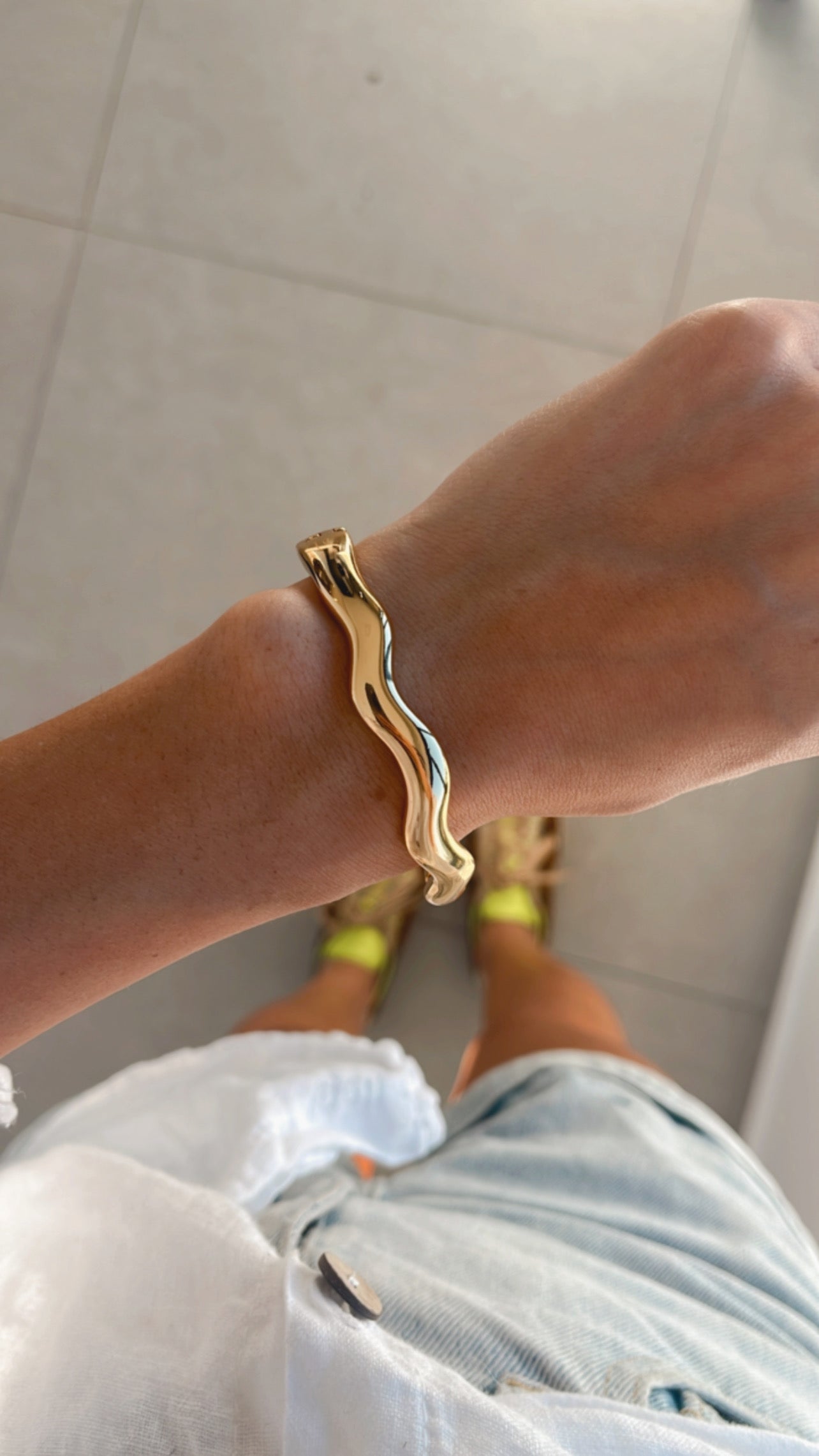 Pulseira bracelete zigzag