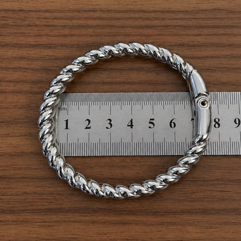 Pulseira bracelete croissant níquel