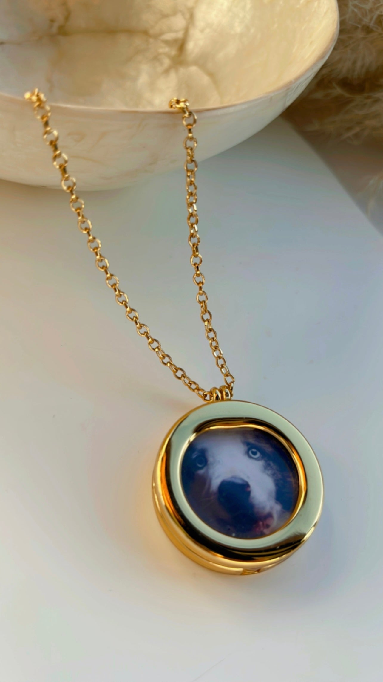 Colar Relicário Vidro Redondo