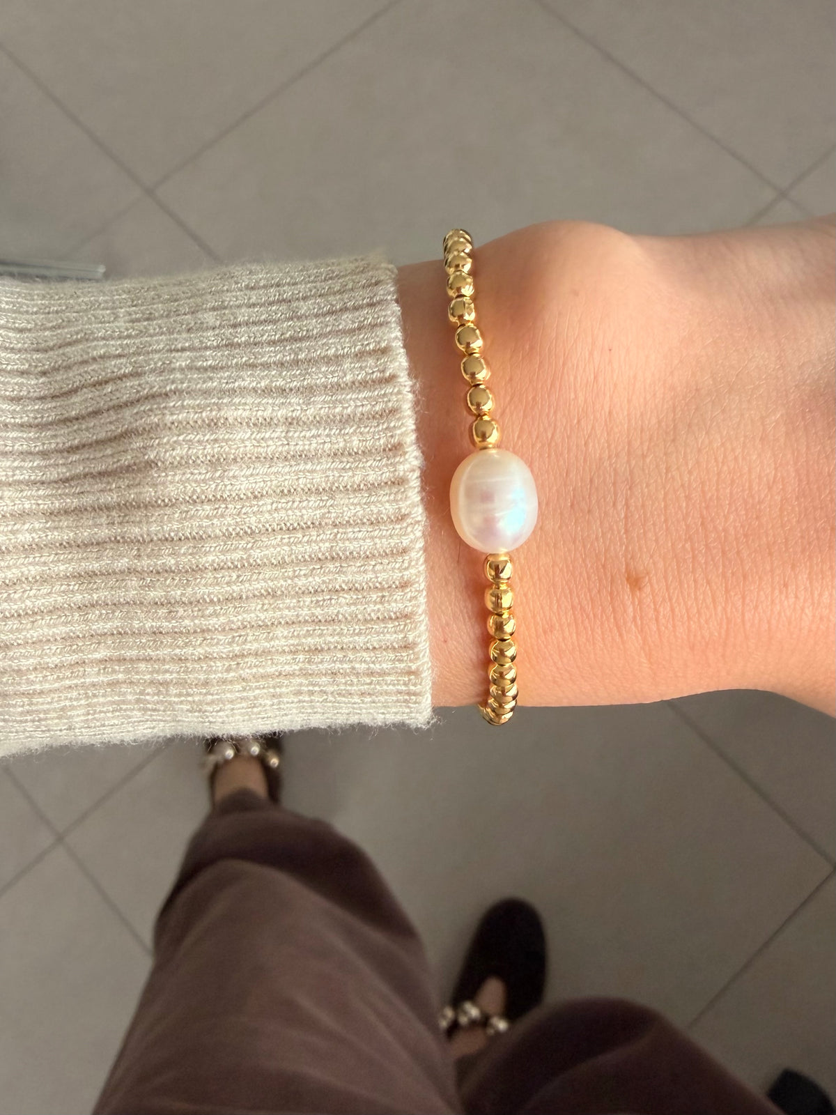Pulseira 1 pérola esferas