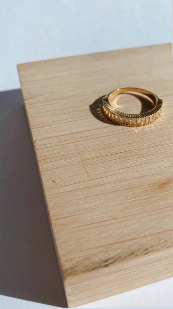 Anel baguete zircônia