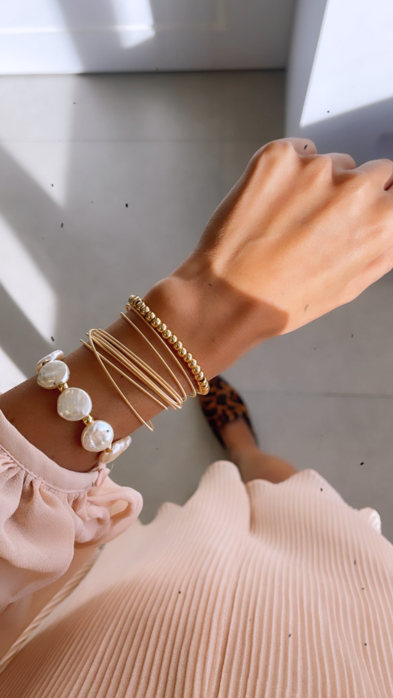 Pulseira pastilha pérola