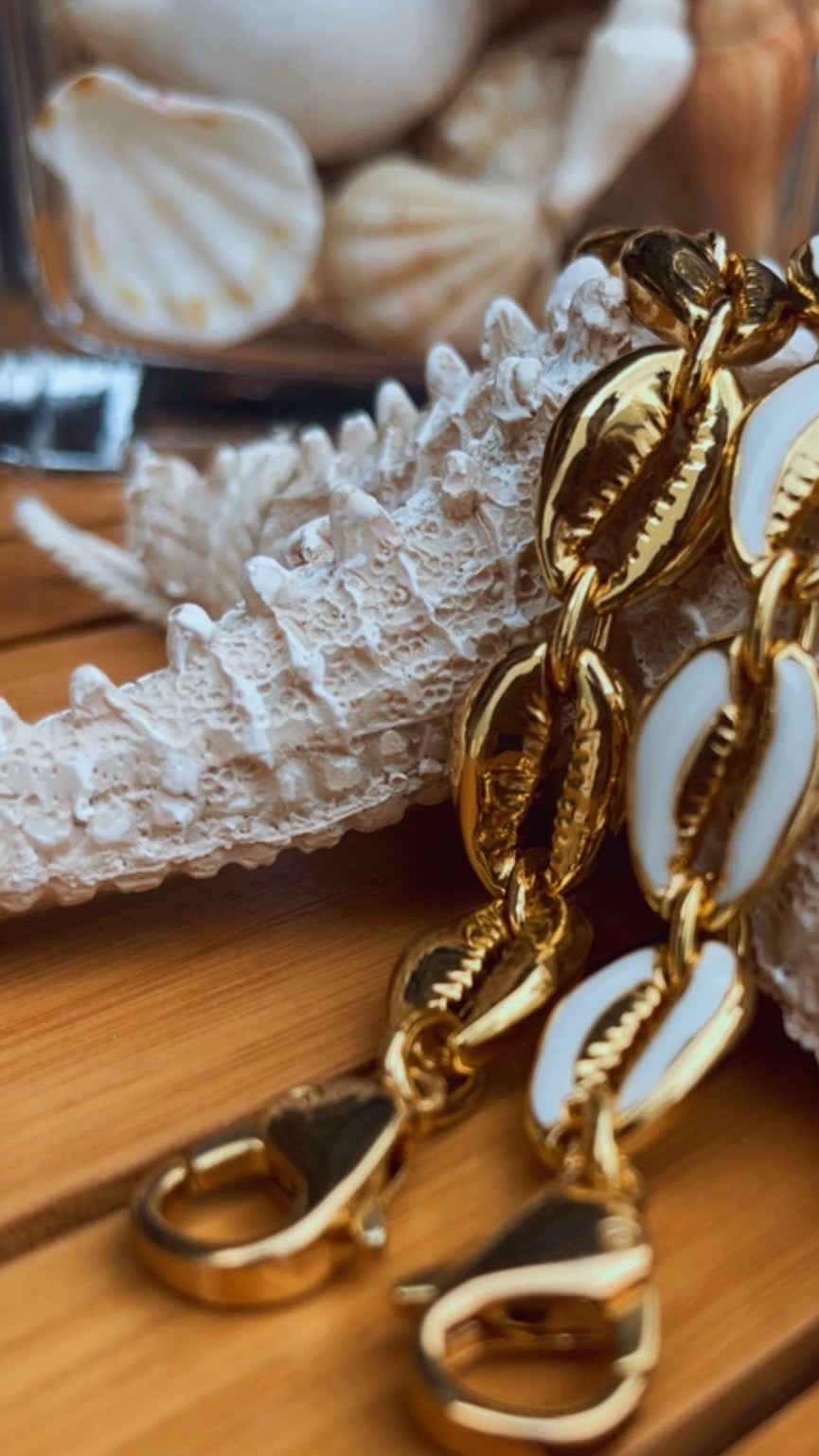Pulseira búzios metal