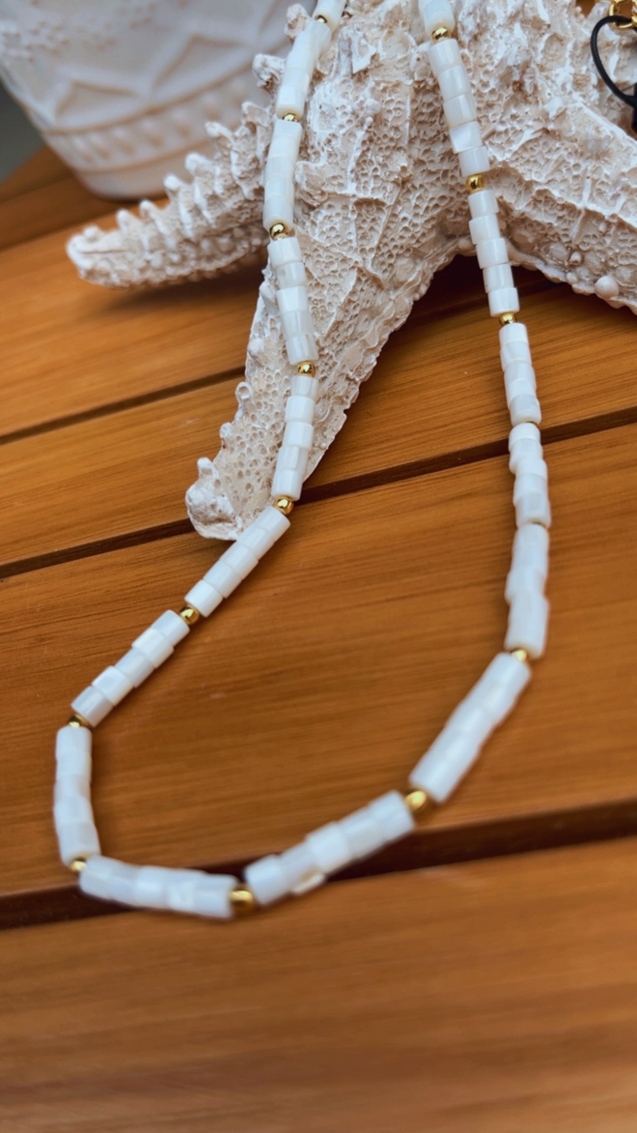 Colar rondele madre pérola