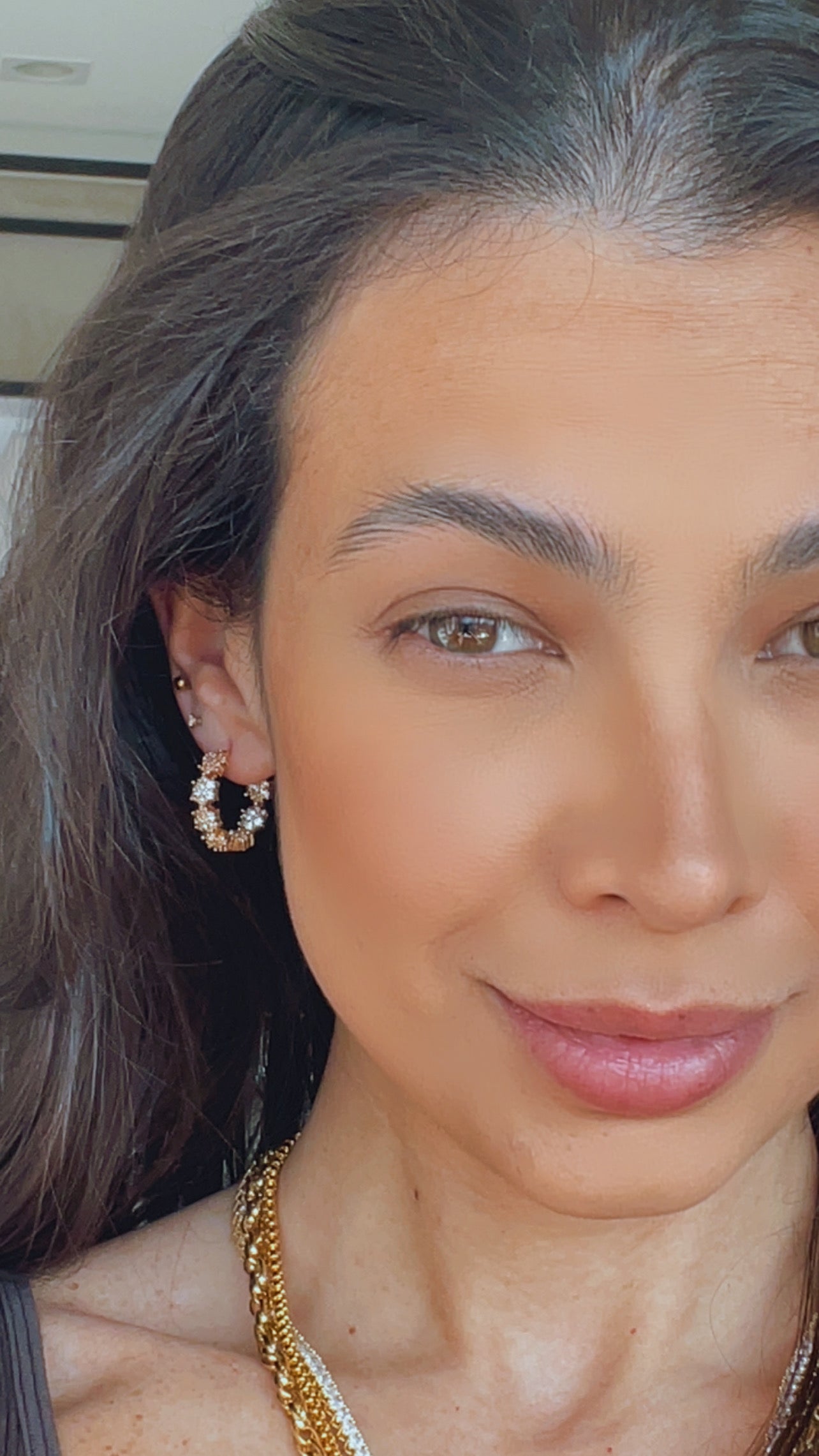 Brinco new flower cravejado