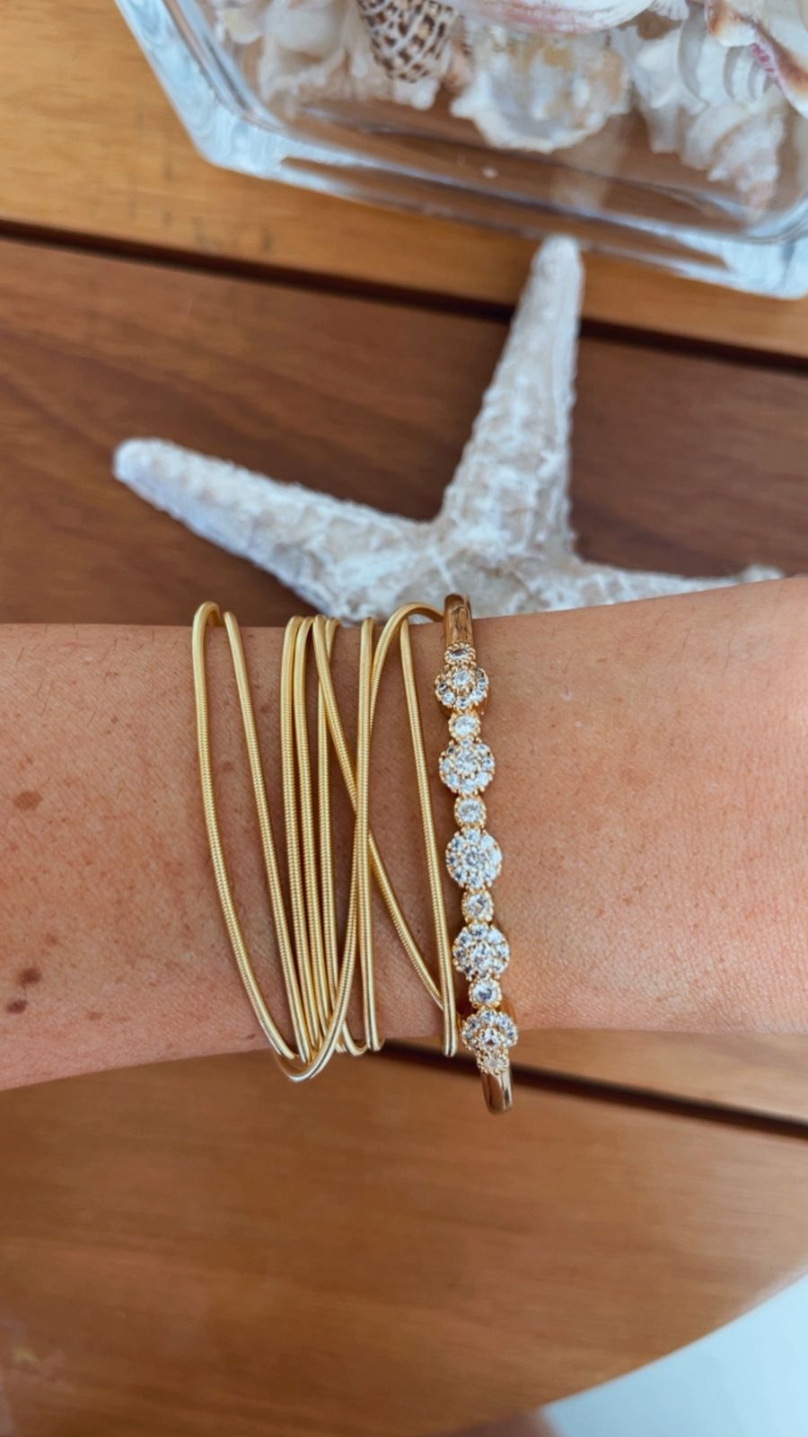 Pulseira bracelete five cravejado