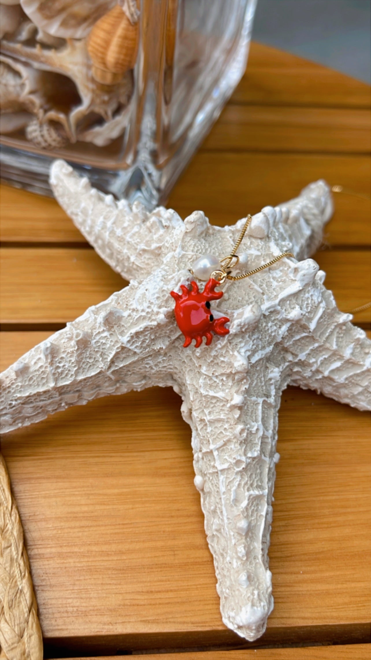 Colar mini caranguejo red