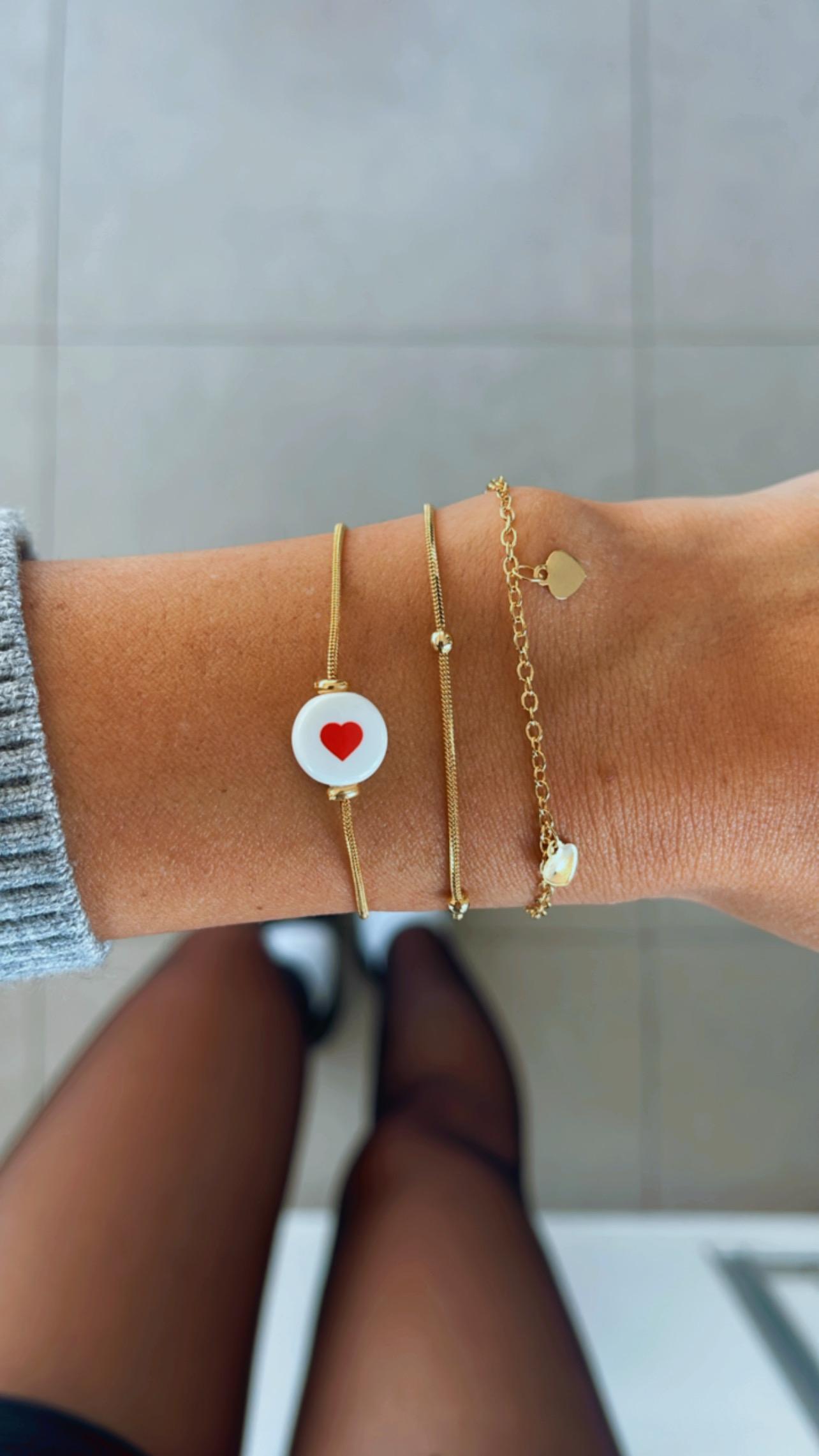 Pulseira mini corações chapinha