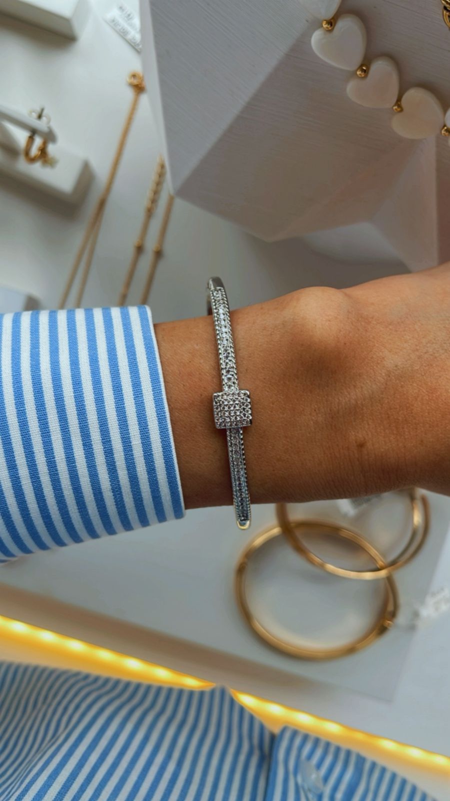 Pulseira bracelete luminis ródio