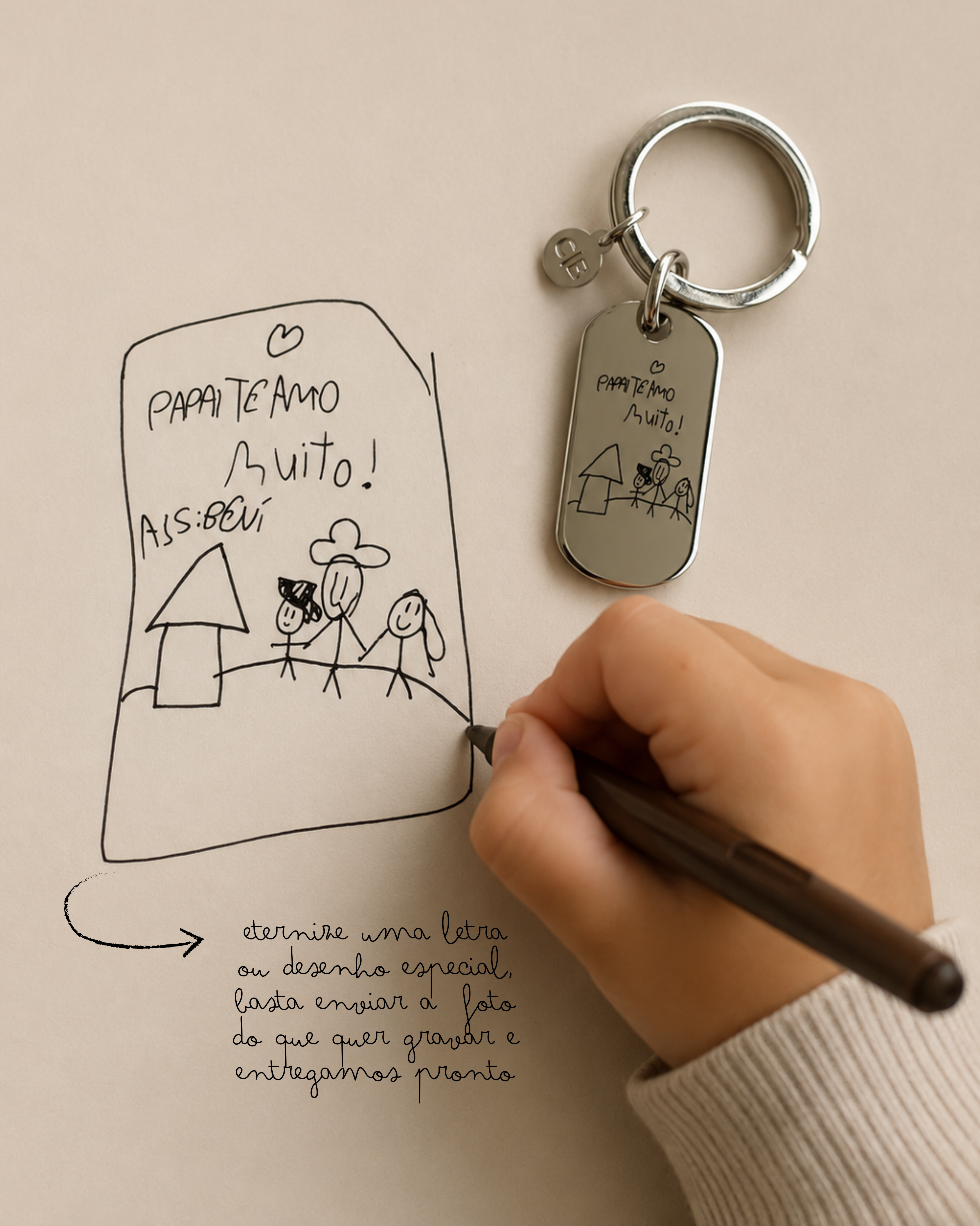Chaveiro guarde o tempo personalizável