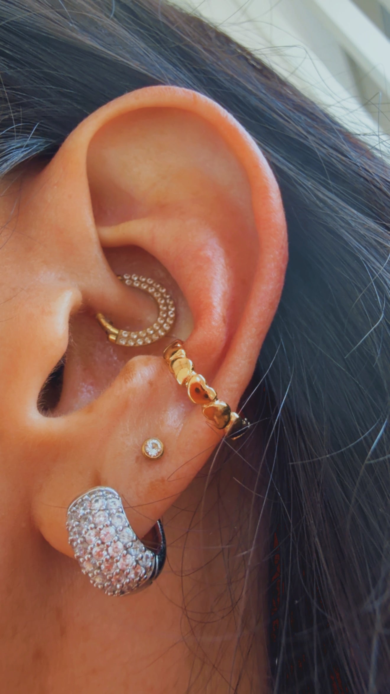 Anel ou piercing multi corações