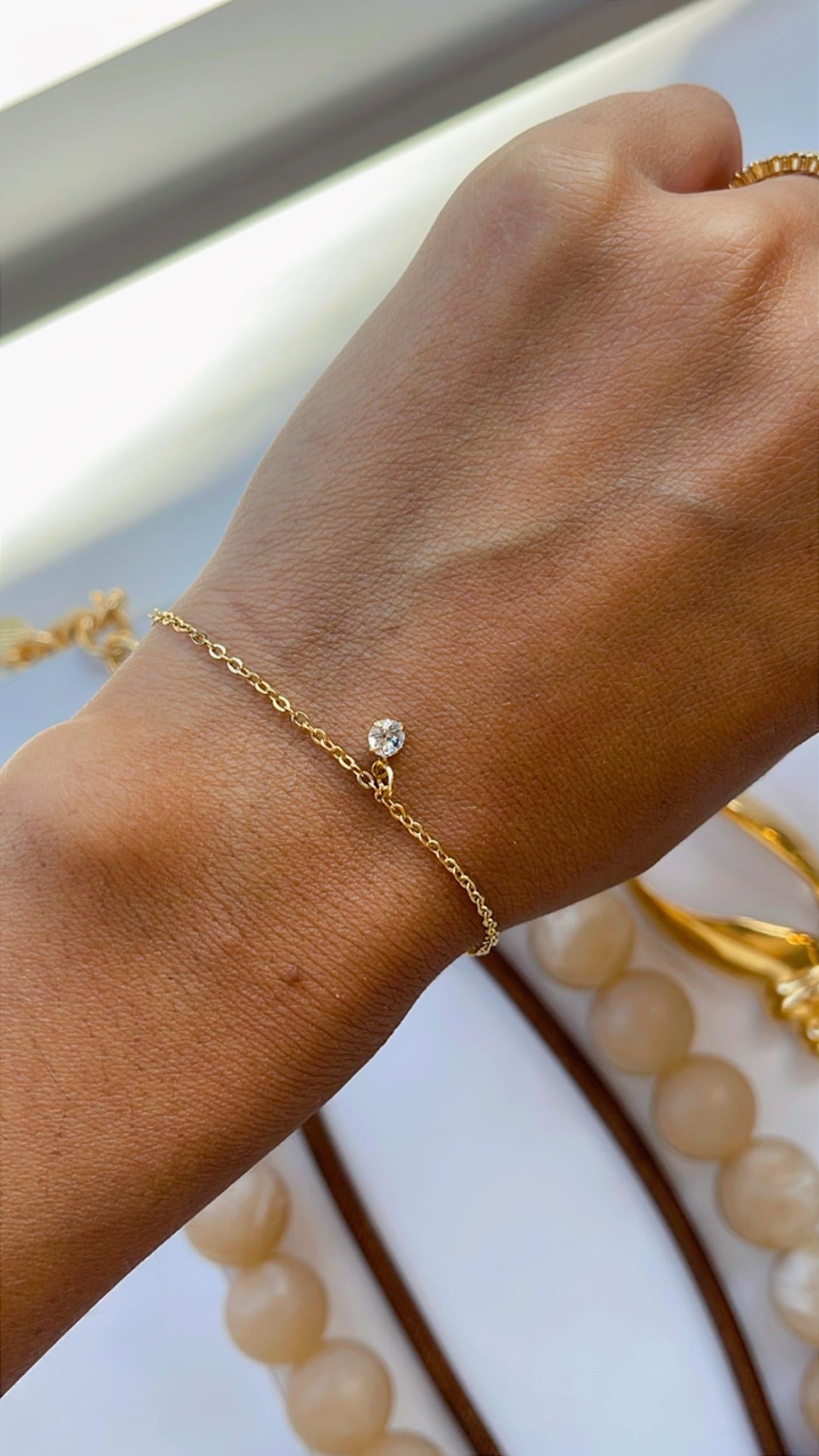Pulseira gota cristal