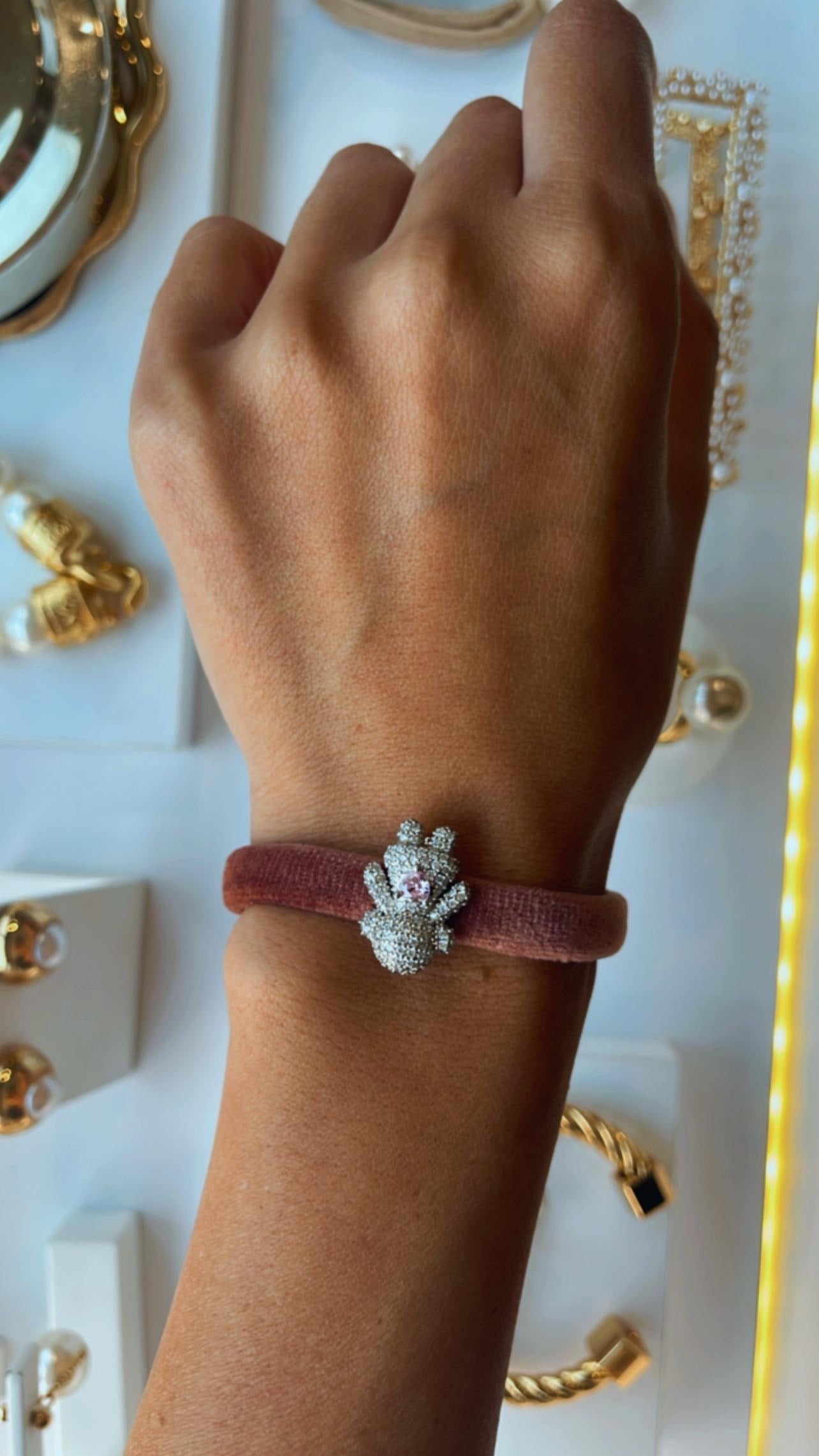 Pulseira ícone velvet (Personalize com pingente ícone)