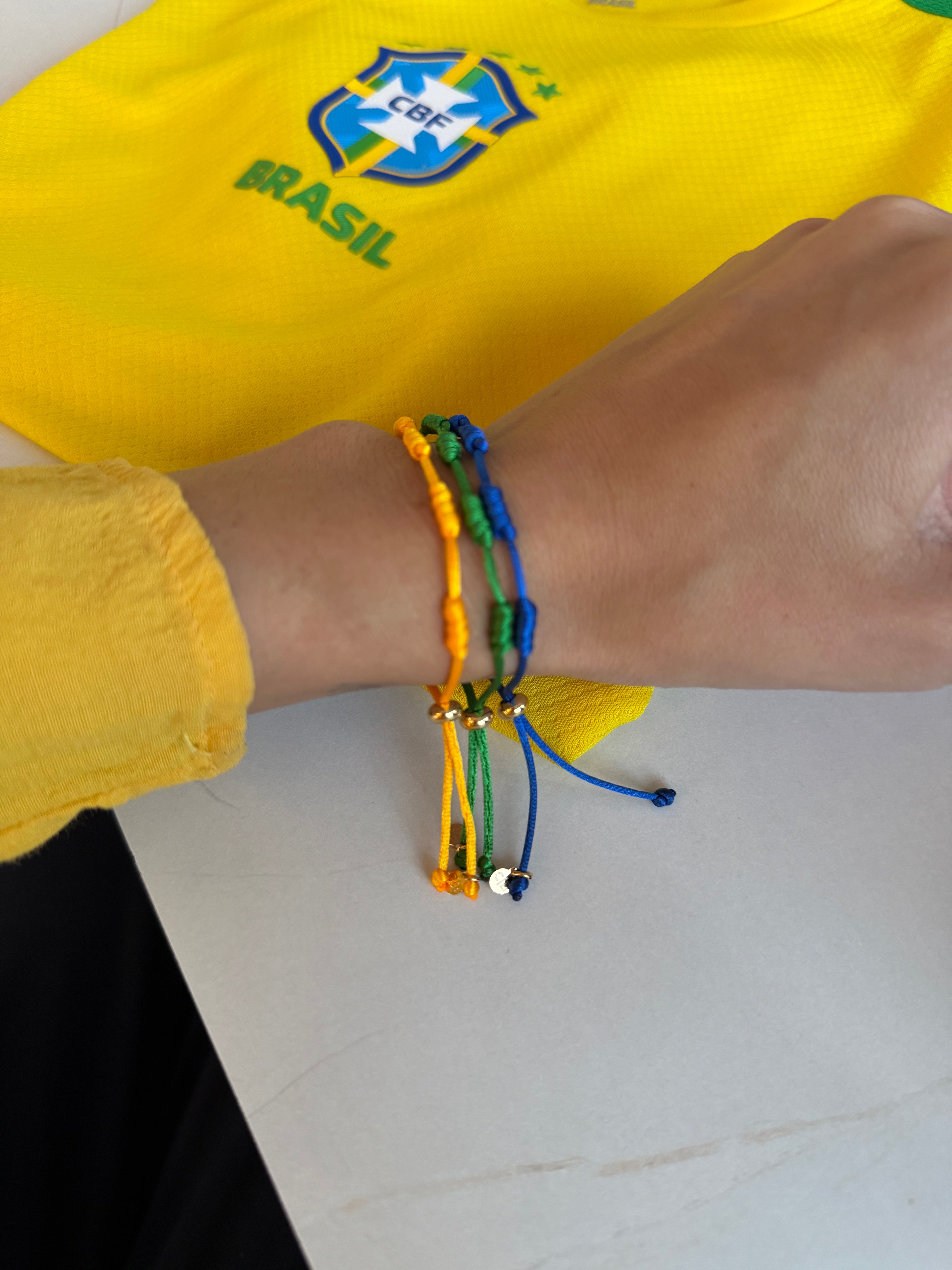 Kit 3 pulseiras sete nós Brasil