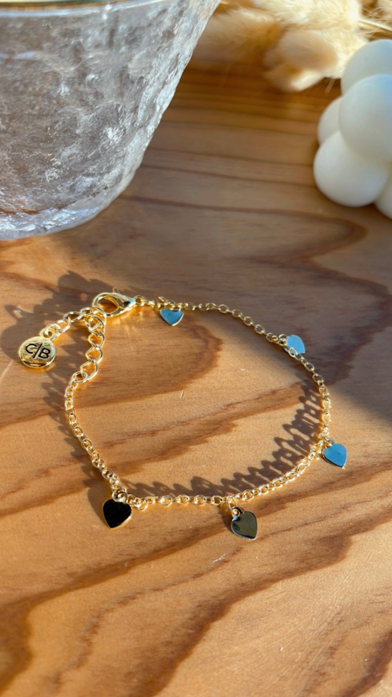 Pulseira mini corações chapinha