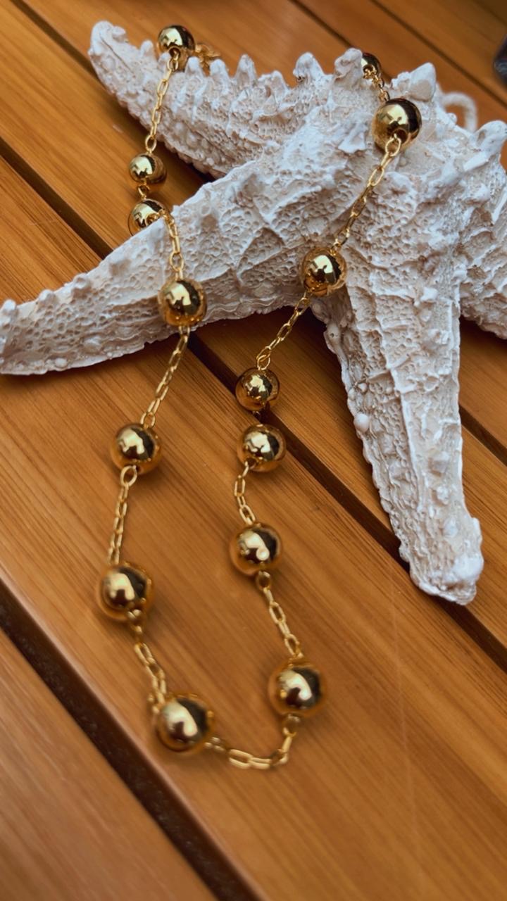 Colar gargantilha bolinha média