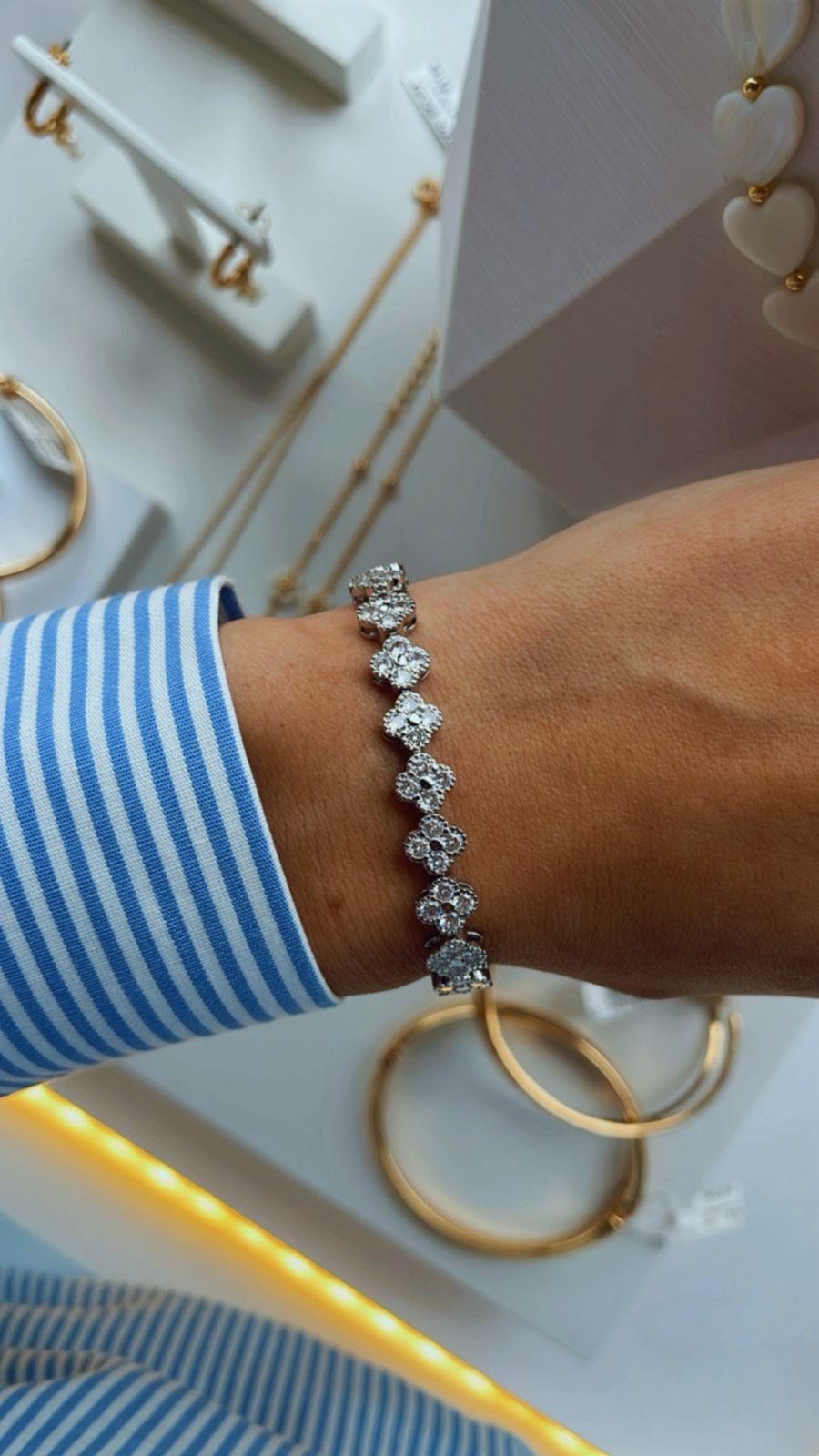 Pulseira riviera unique ródio branco