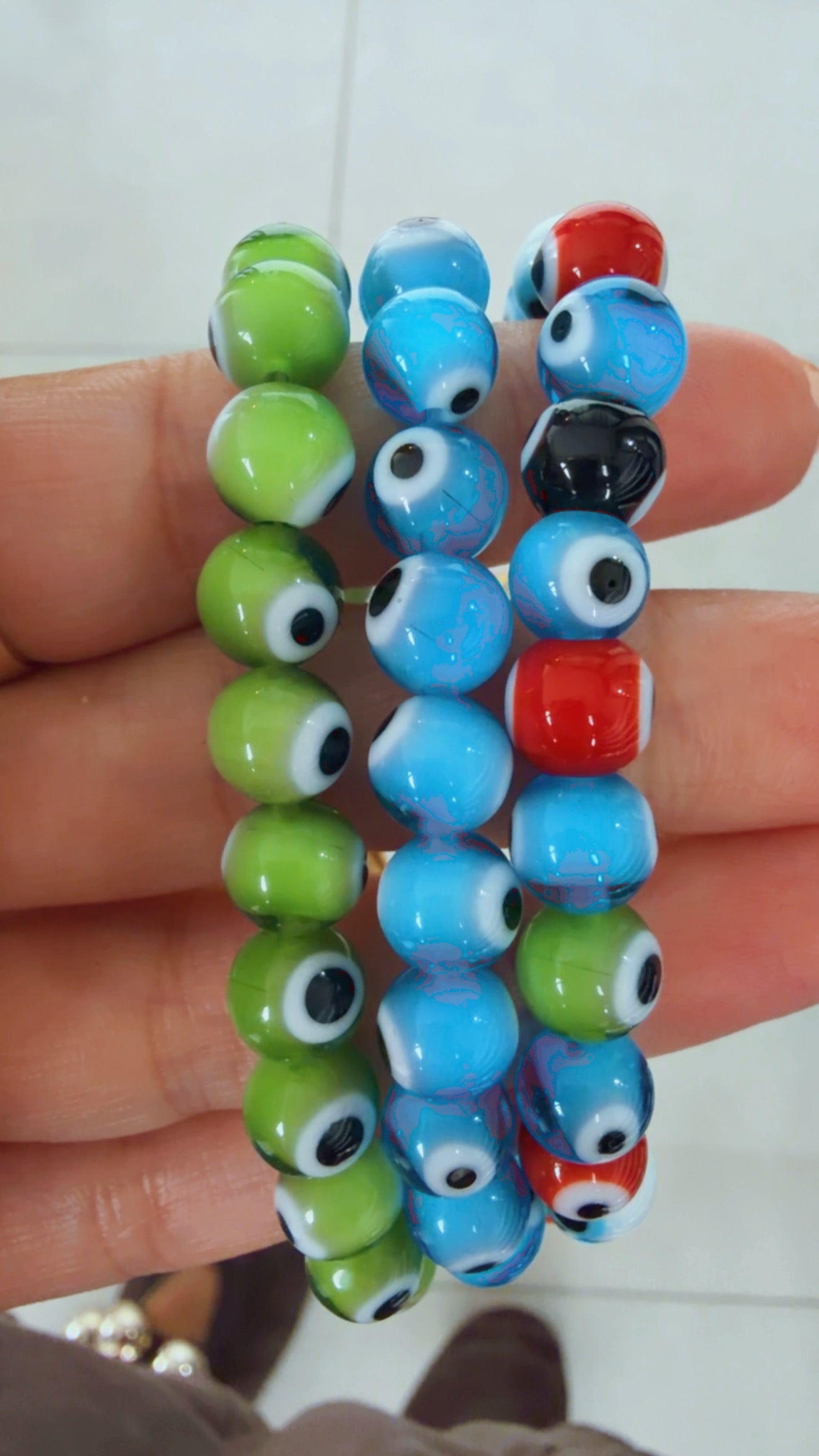 Pulseira olho color vidro