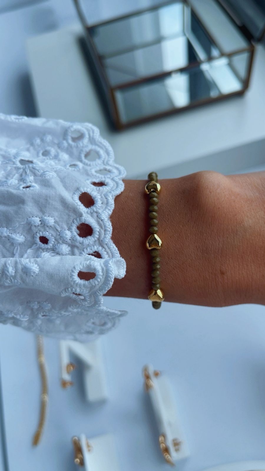 Pulseira cuore cristal verde