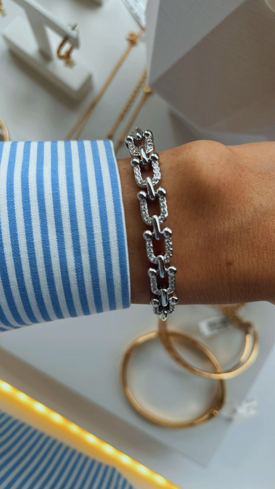 Pulseira bracelete Constanza ródio