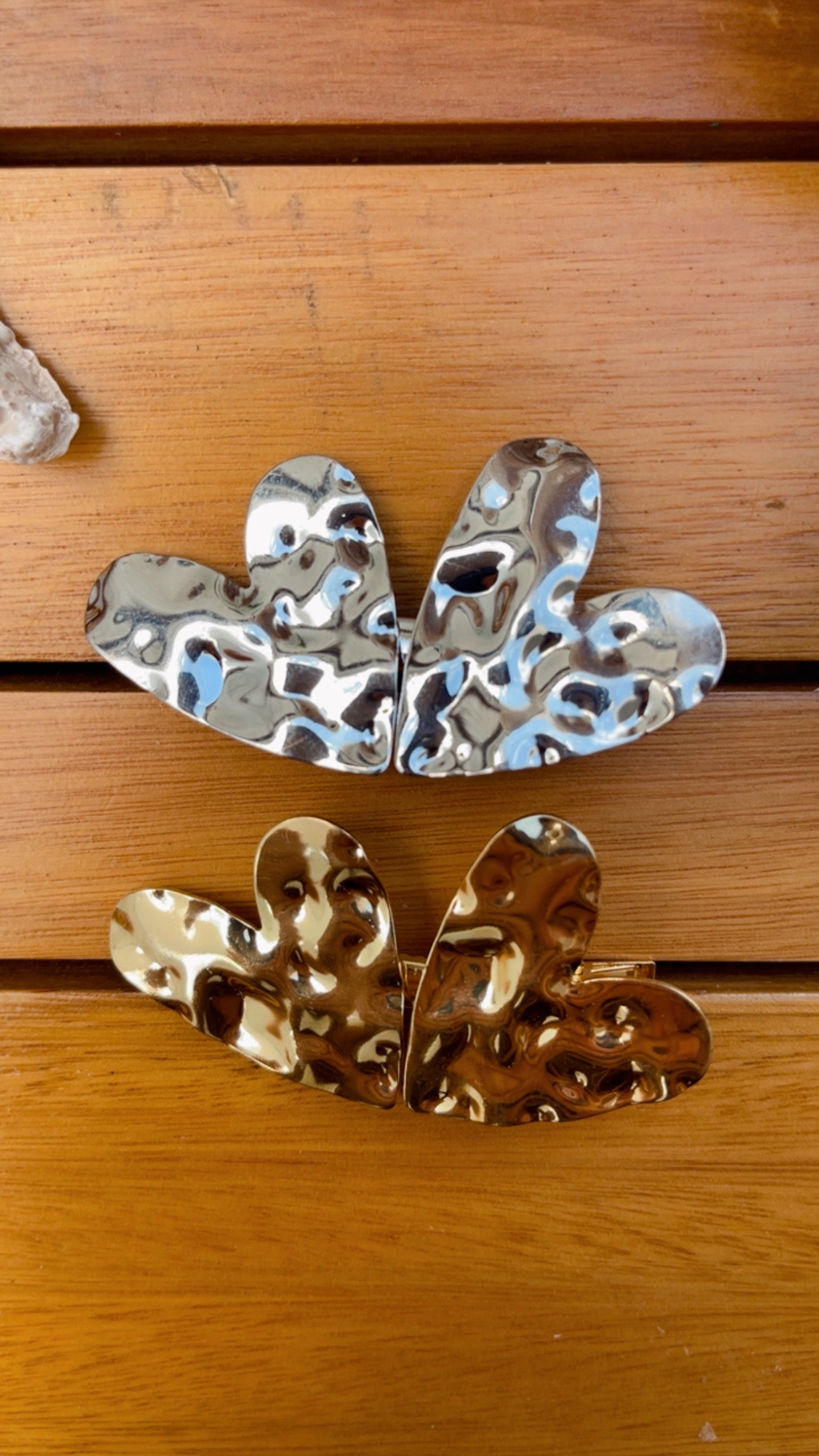 Presilha 2 corações martelado