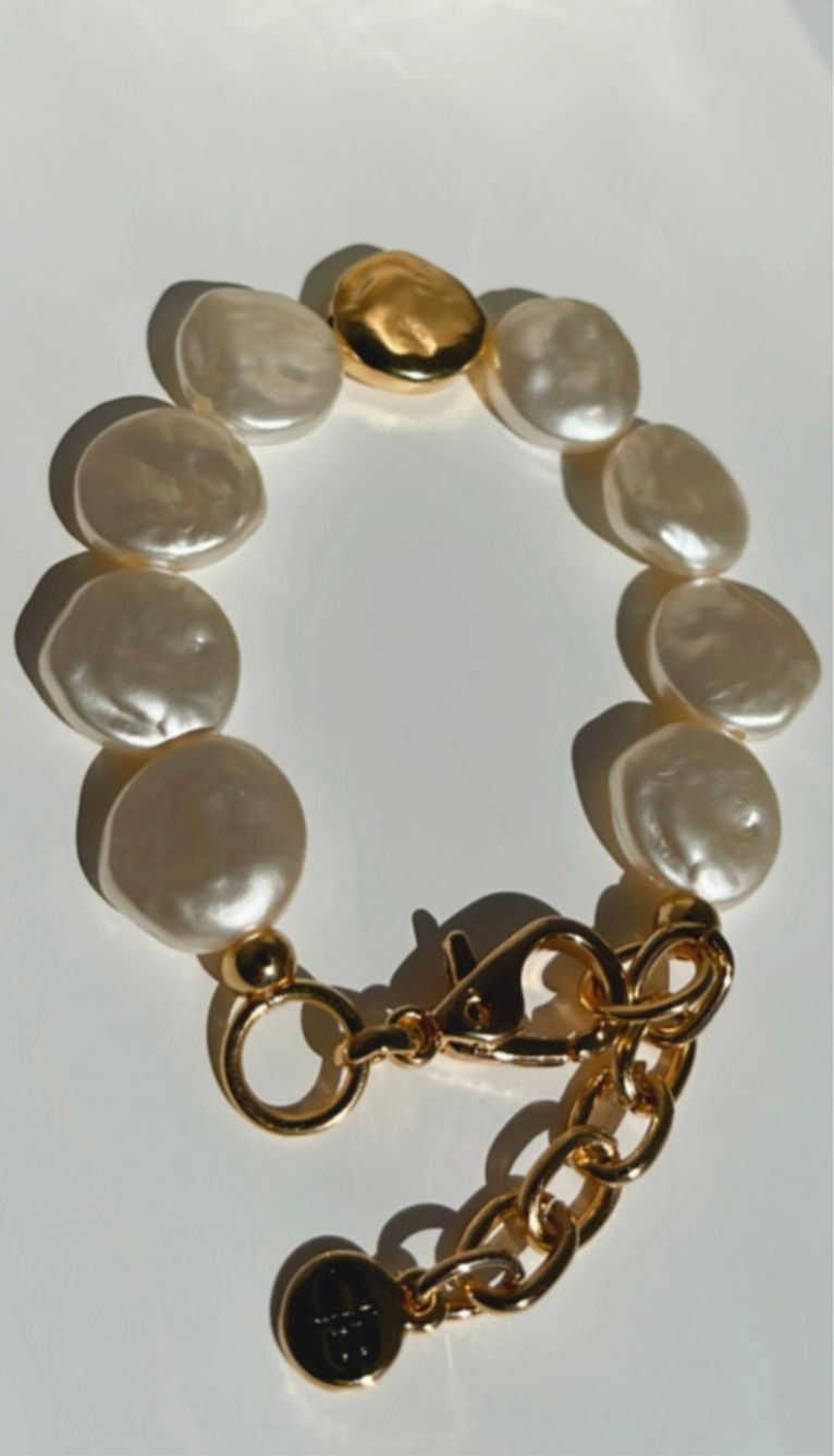 Pulseira pastilha pérola new
