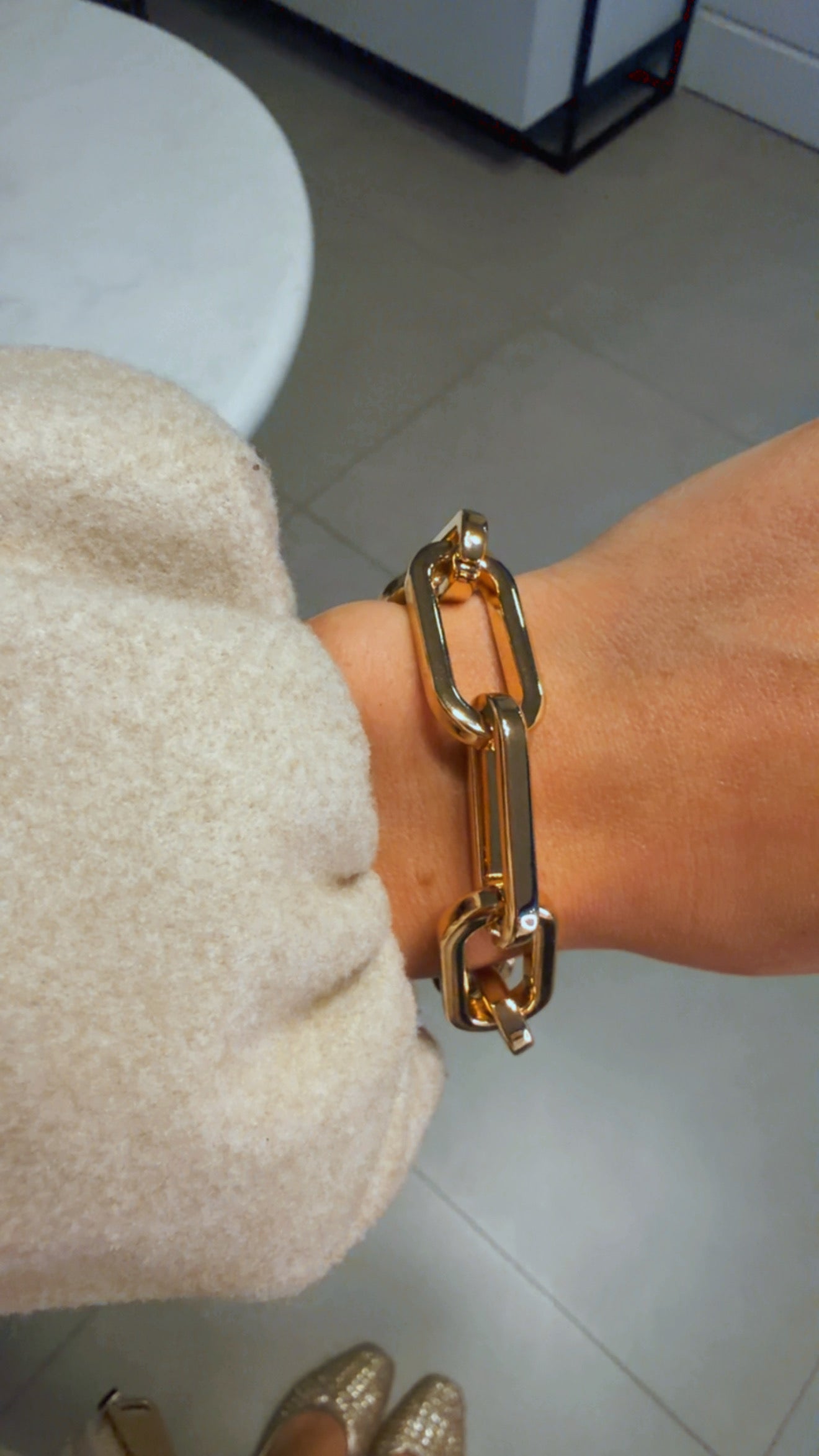 Pulseira elos retangulares grande
